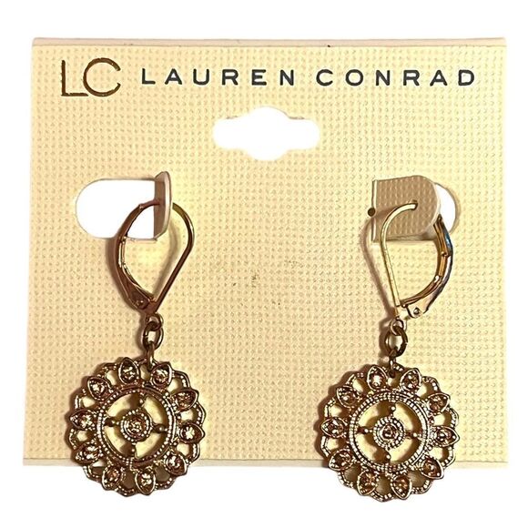 LC Lauren Conrad Jewelry - 🤯5/$20🤯 Lauren Conrad Gold Tone Rhinestone Dangle Earrings NWT